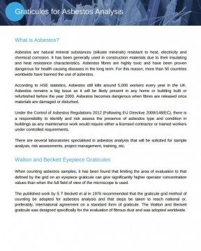 Graticules for Asbestos Analysis