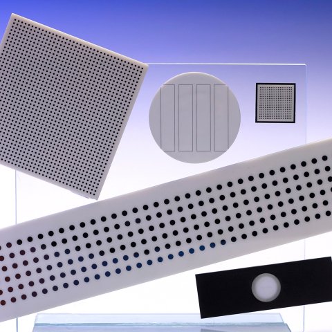 White Glass Reticles, Resolution Charts, Calibration Scales, Dot Arrays, Ronchi Rulings & Chessboards