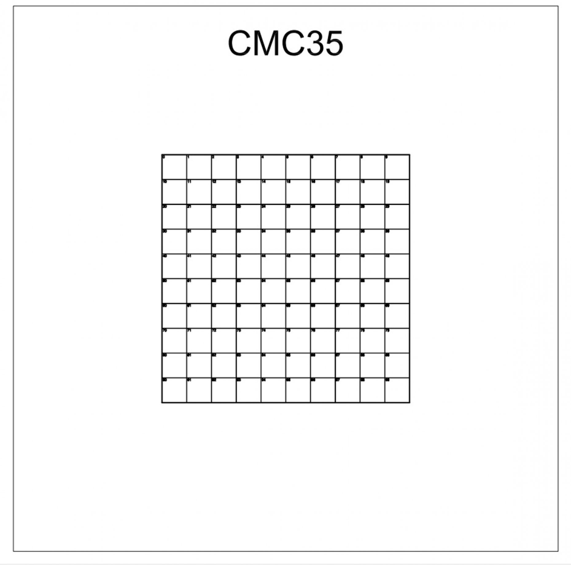 CMC35 Indexed Grid 1mm Pitch Squares Pattern