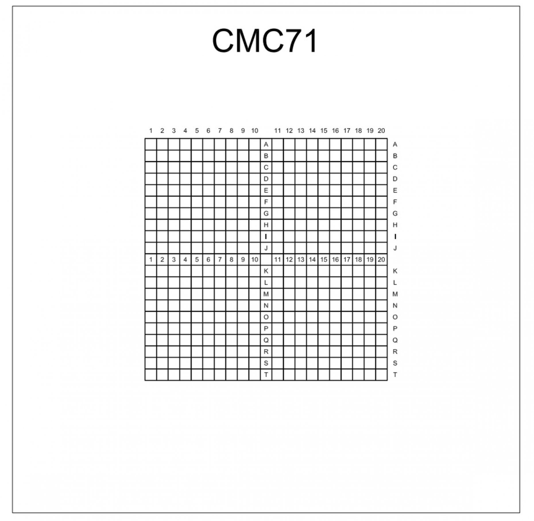 CMC71 Indexed Grid 0.5mm Pitch Squares Pattern