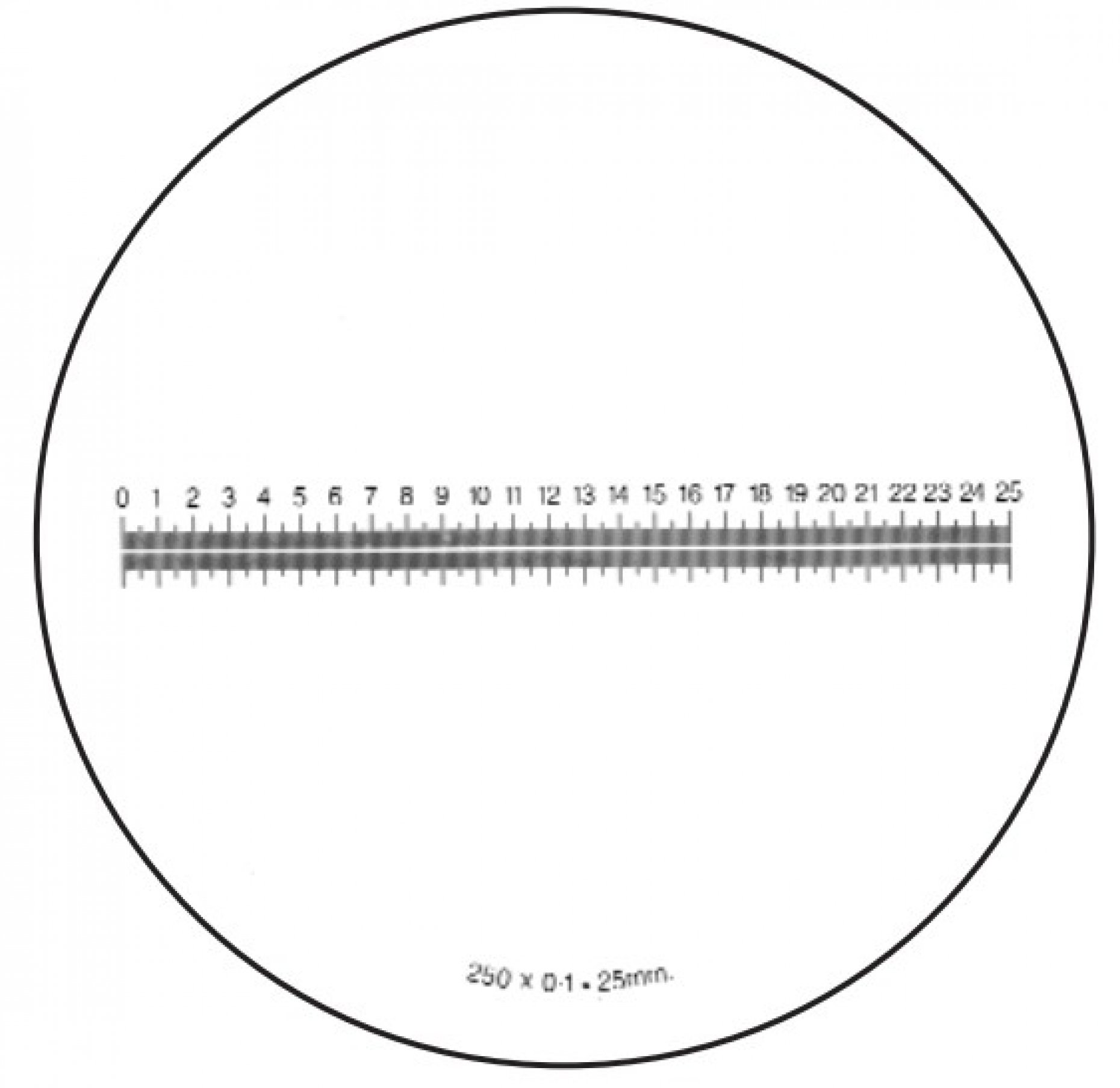 M6T1 Horizontal Scale 25mm/0.1mm Pattern