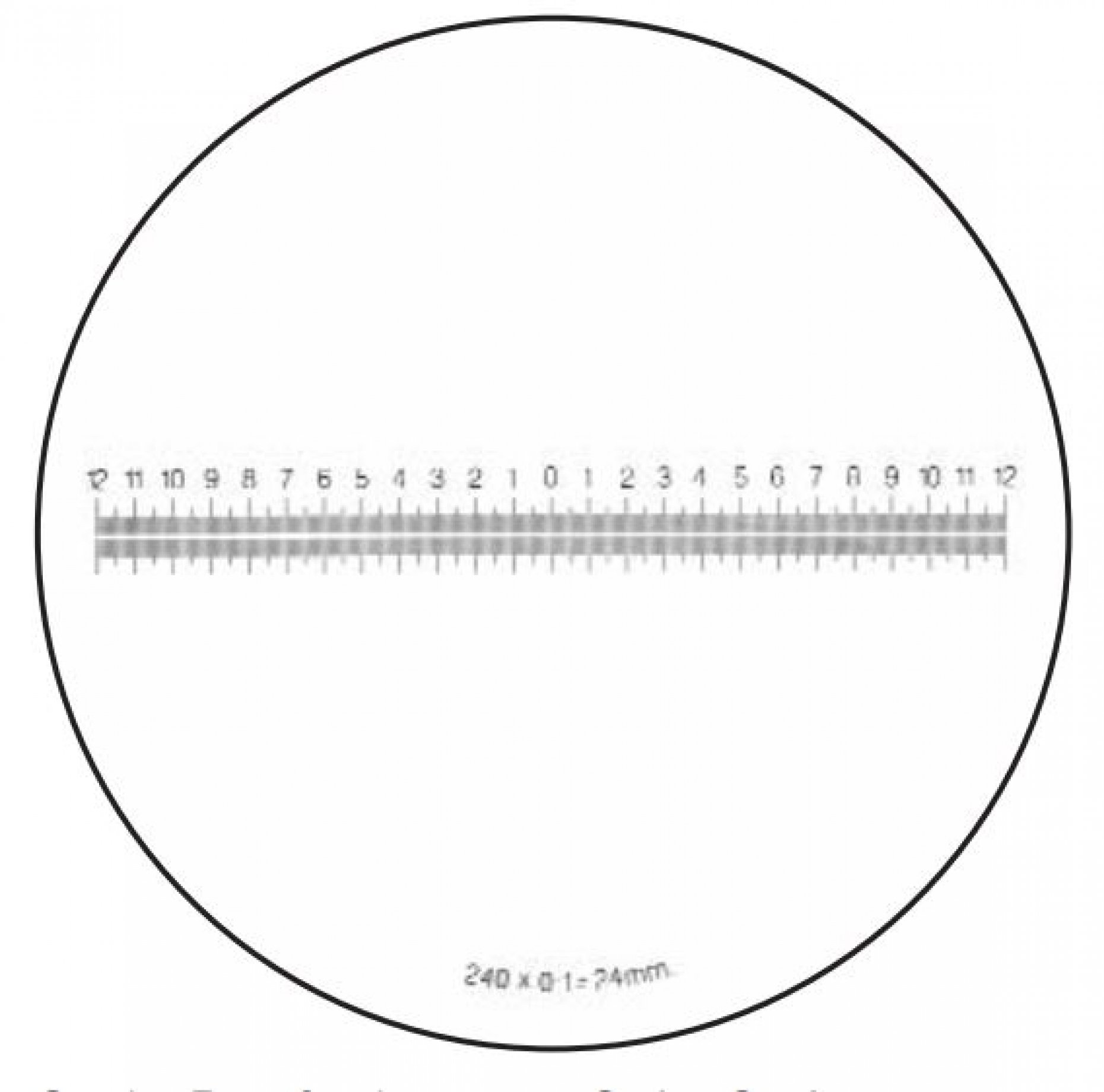 M6T10 Centre Zero Horizontal Scale 24mm/0.1mm  Pattern