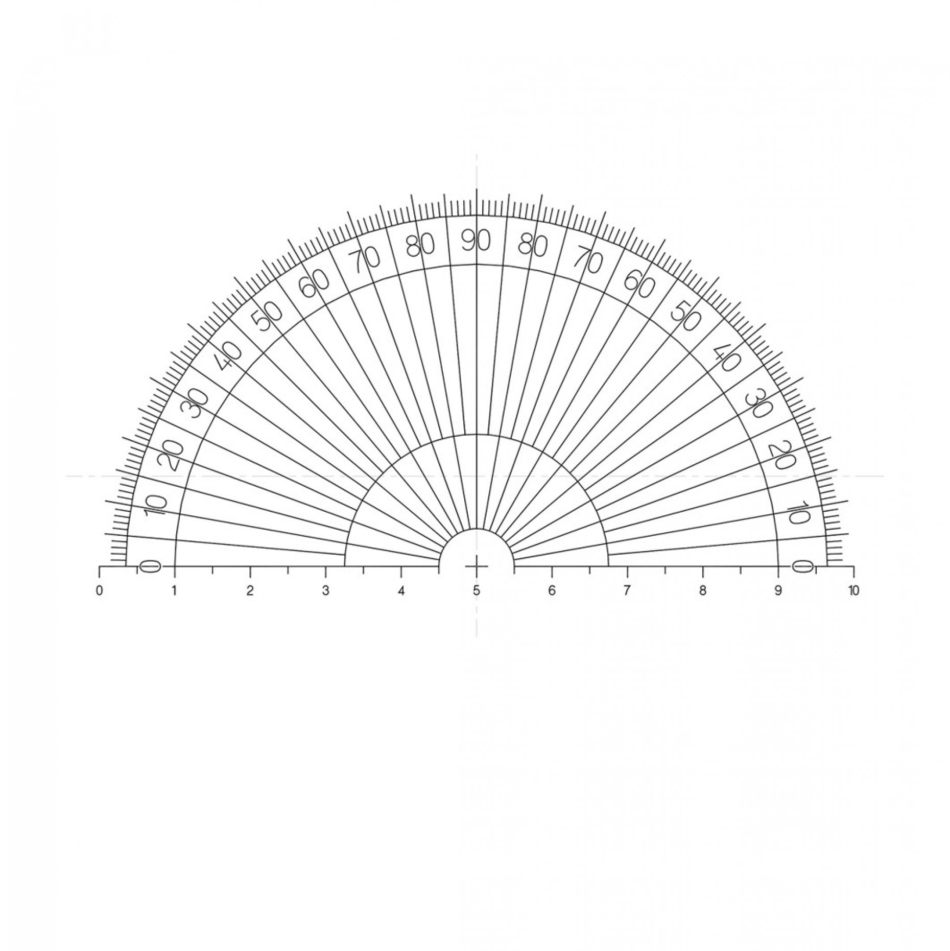 NE25 Half Protractor Pattern