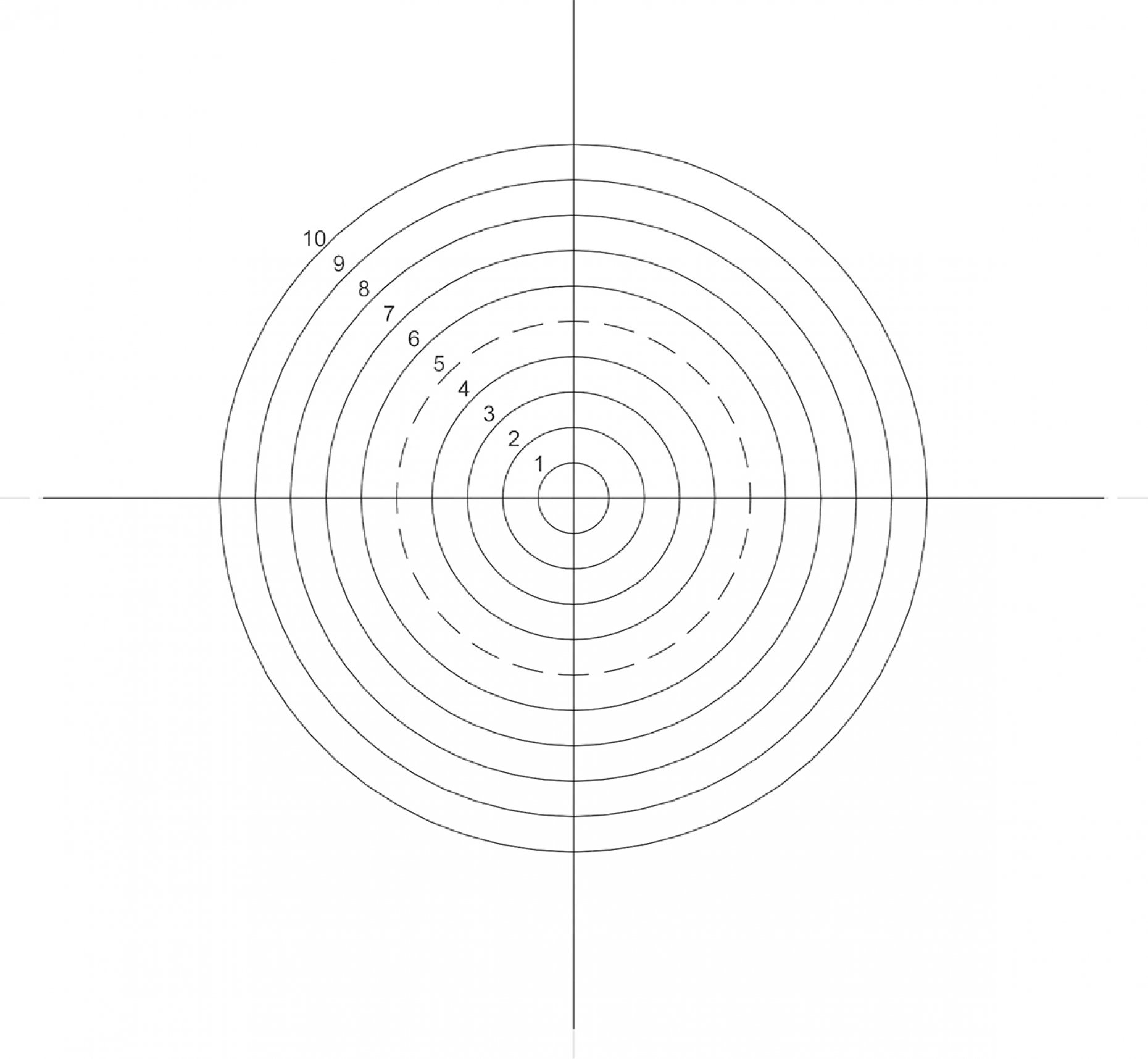 NE42 Concentric Circles 0.25mm-2.5mm Pattern