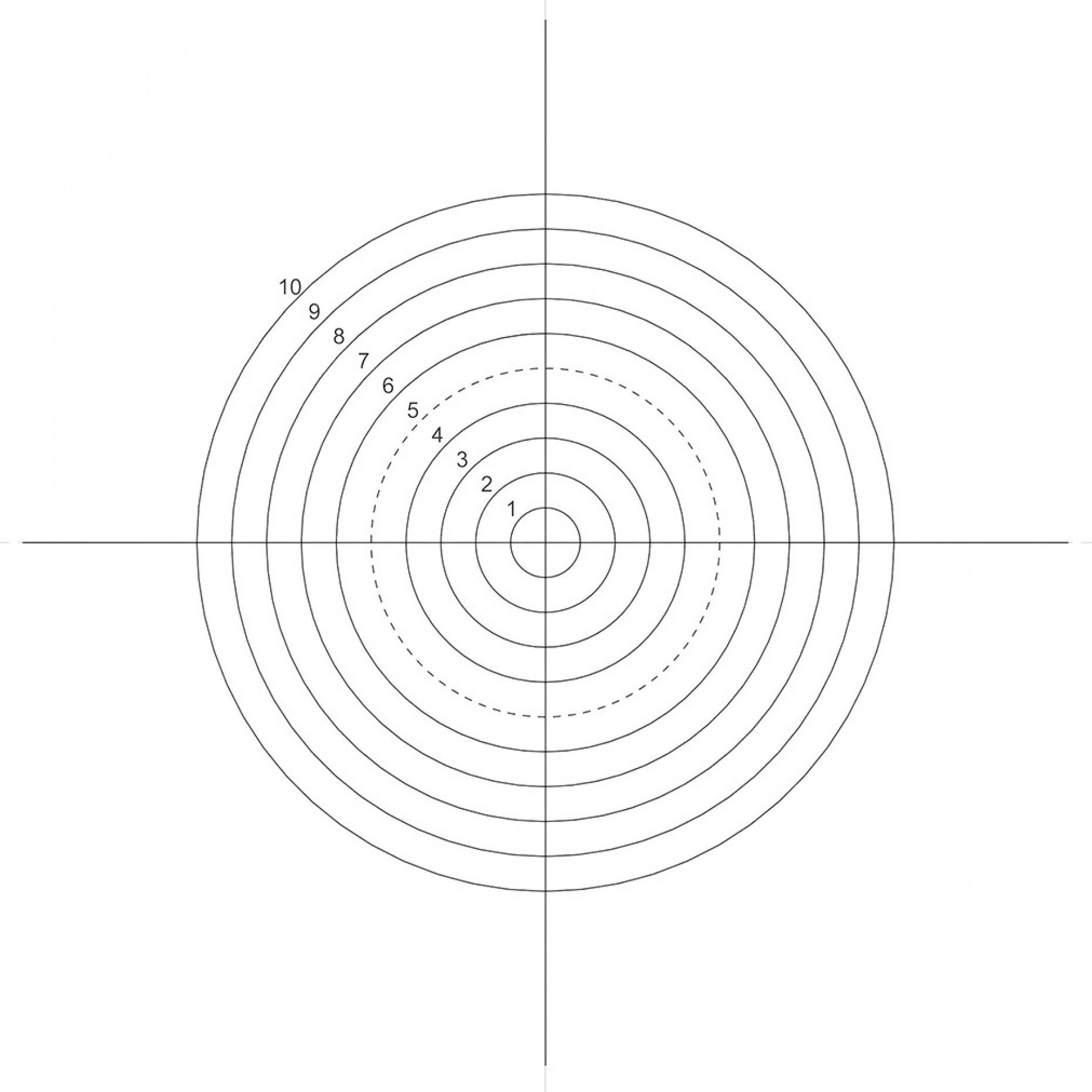 NE44 Concentric Circles 1mm-10mm Pattern