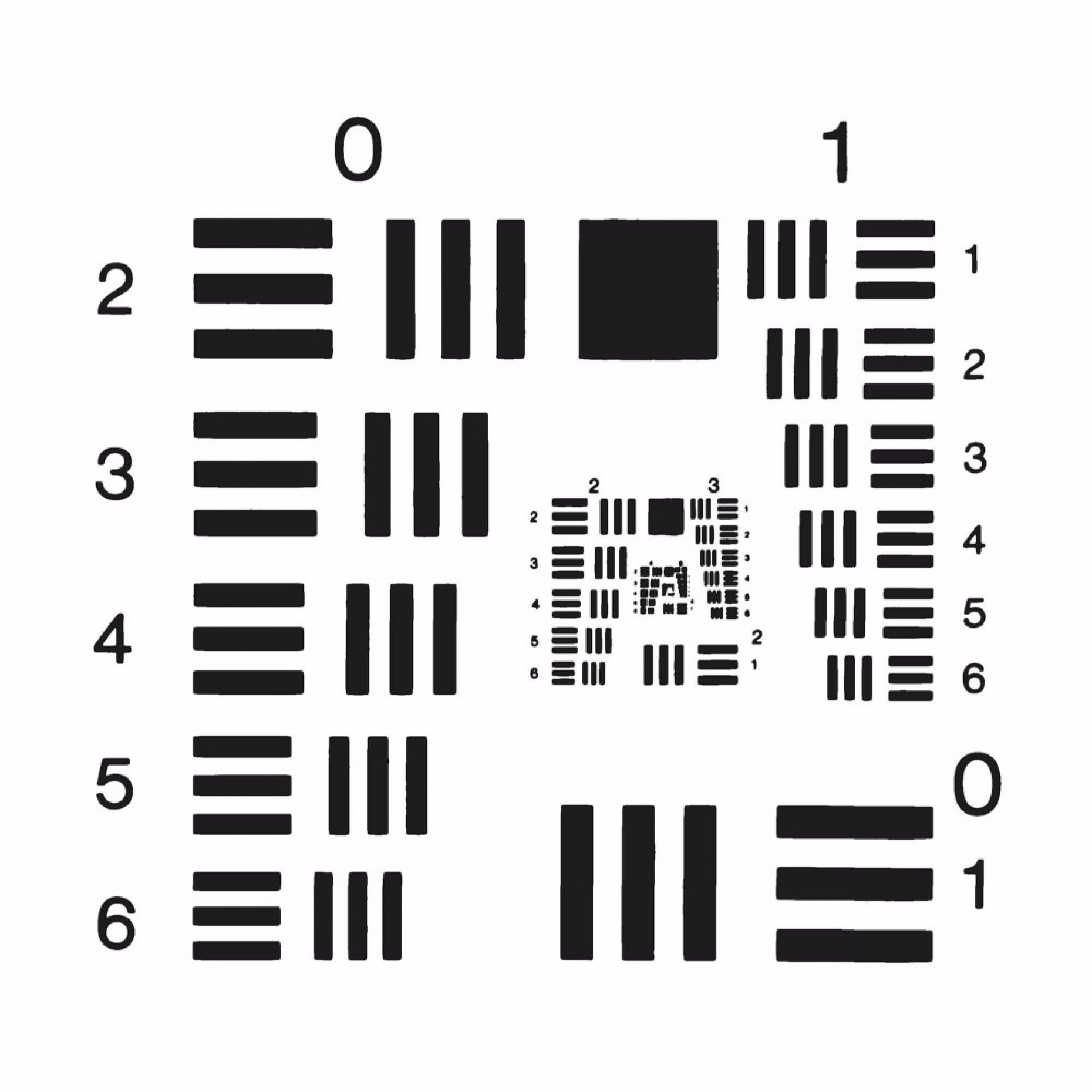 PS75P USAF Positive Test Chart Group 2/9 Element 1/3 Pattern