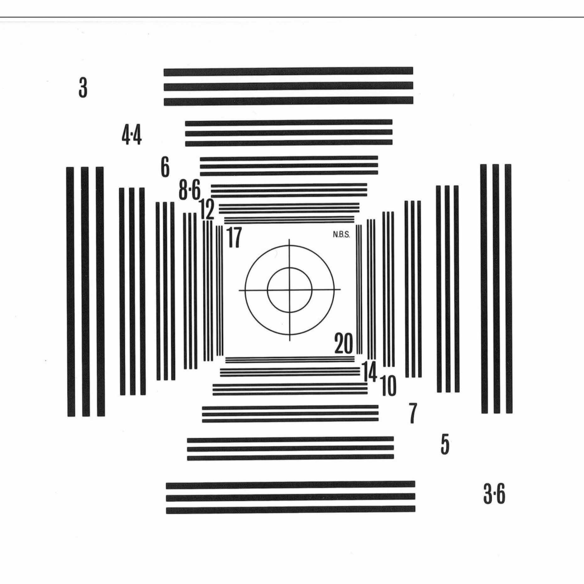 Optical Resolution Test Chart