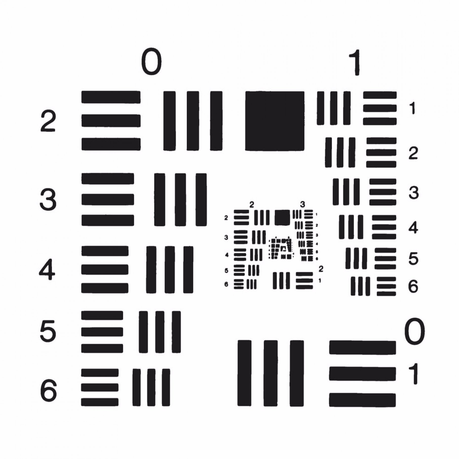 Optical Resolution Test Chart