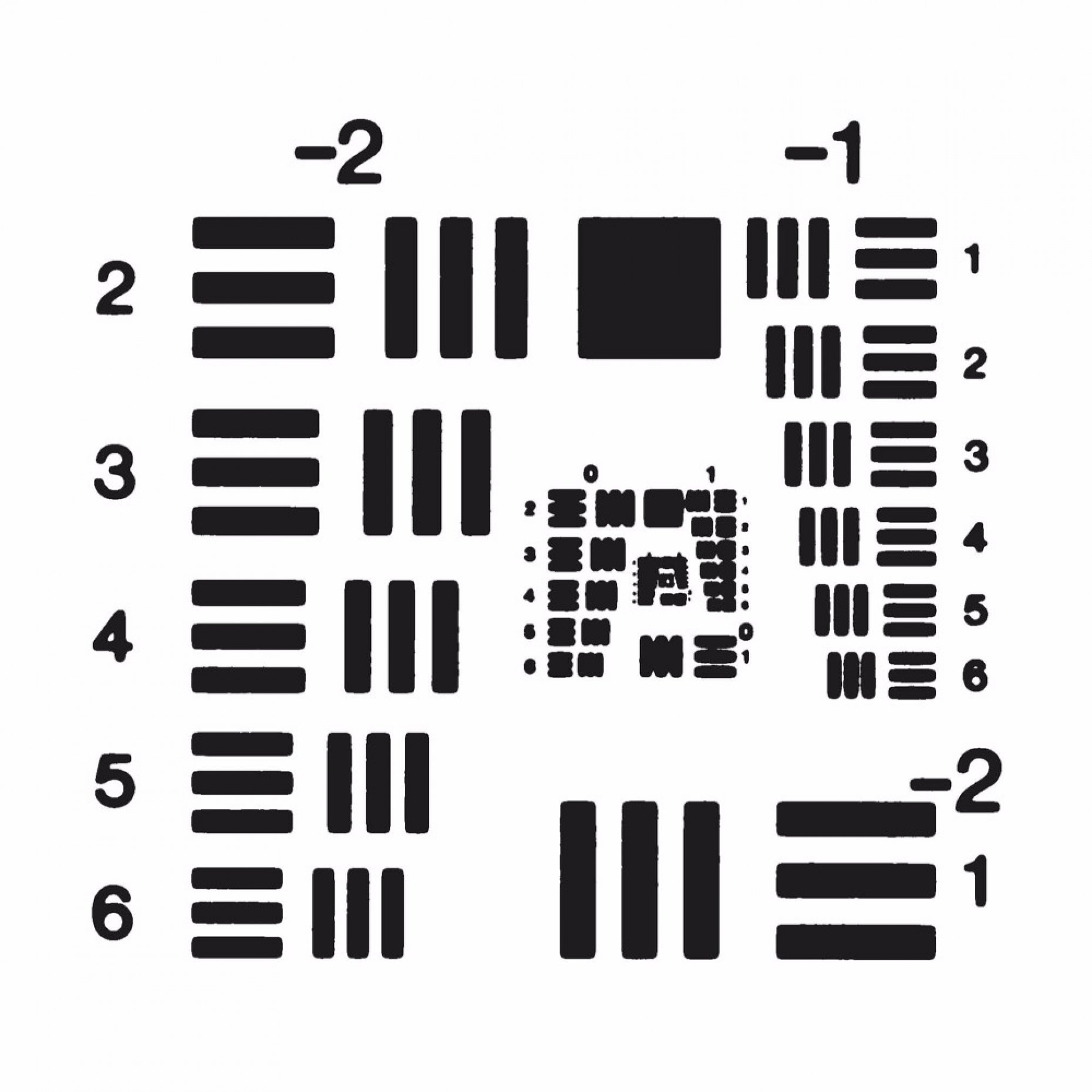 R71 USAF Positive Test Chart Group -2/7 Element 1/6