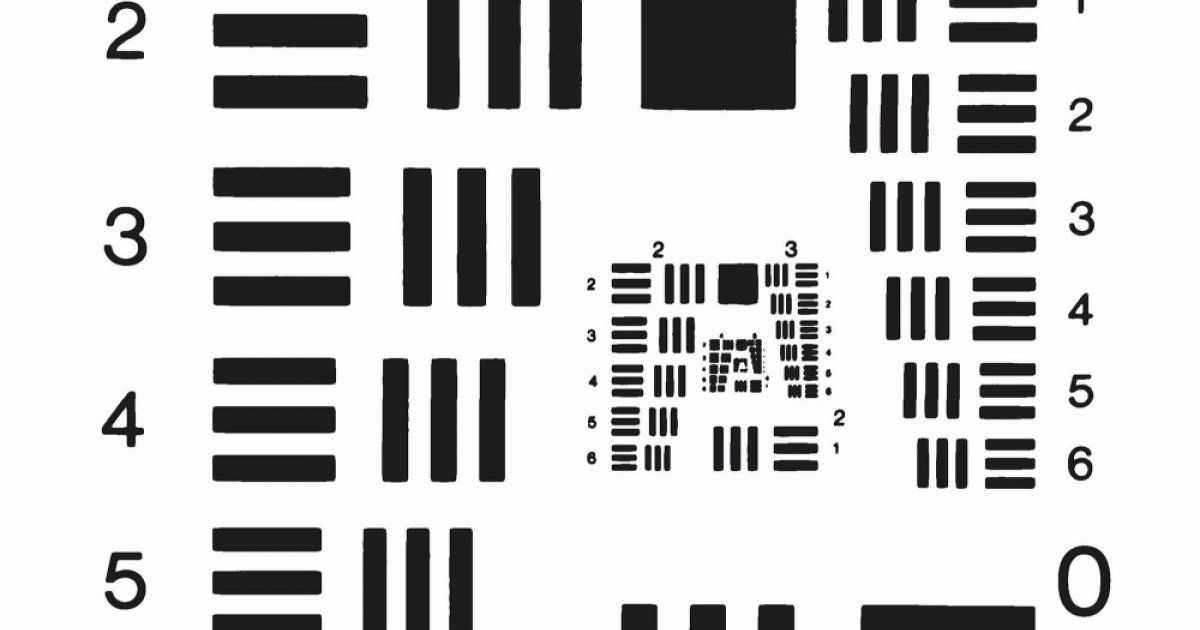 R70 USAF Positive Test Chart Group 0/1 to Group 7/6
